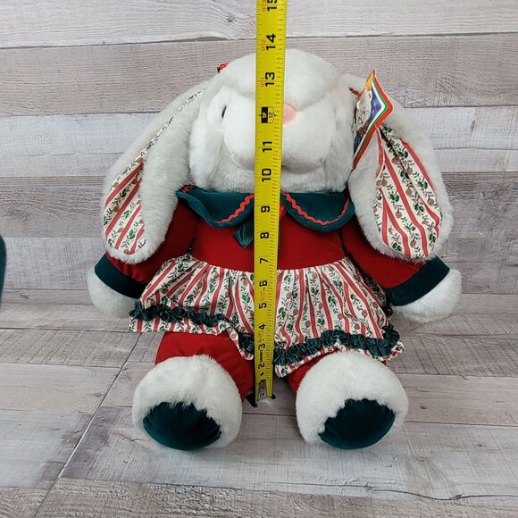 Vintage Christmas Bunny Plush DanDee Boy Girl Holiday Kids Kay Bee Toys - Picture 4 of 16